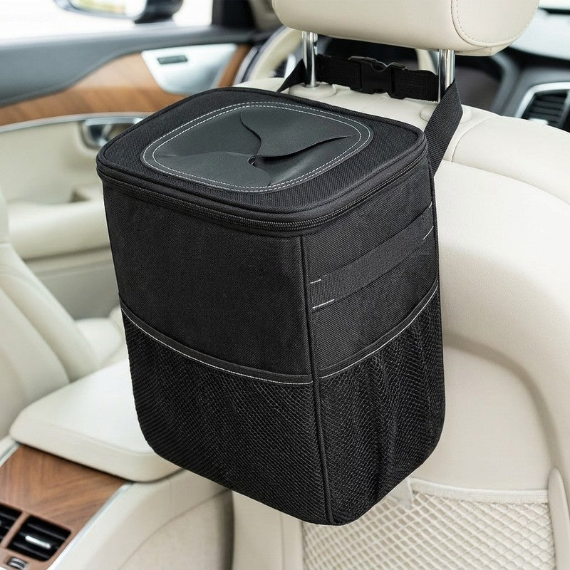 Cos de gunoi auto NextWave®, pliabil si impermeabil, capacitate 7, 6 L, curea reglabila pentru tetiera sau — detaliu vizual 2