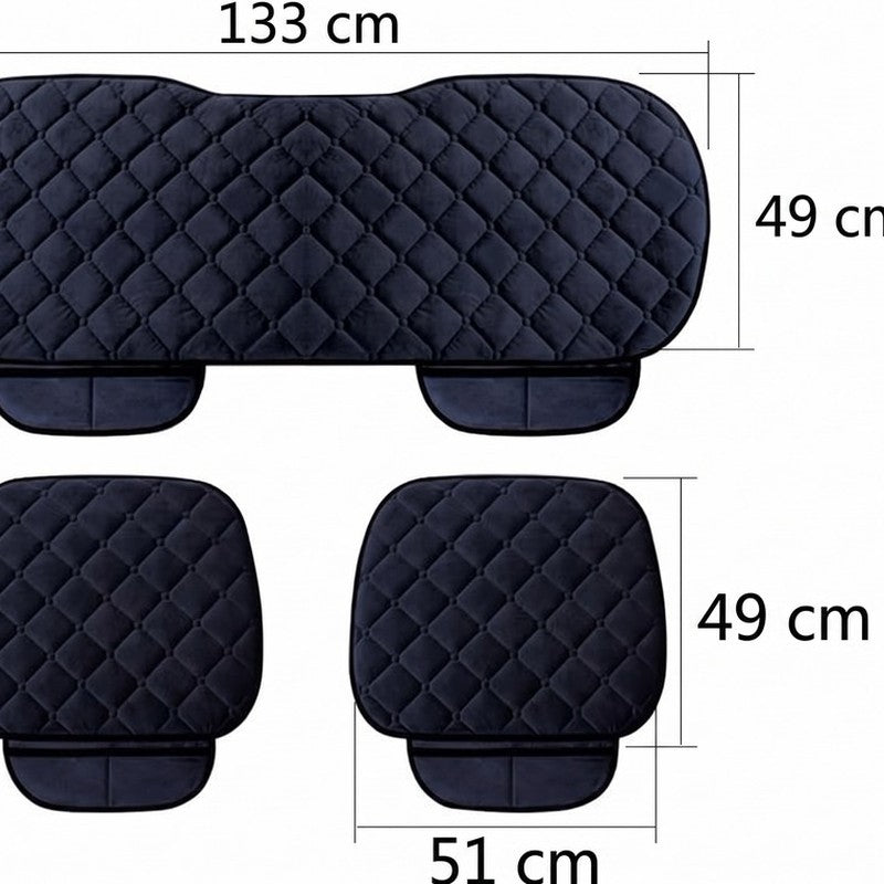 Set 3 huse scaune auto NextWave®️, protectie matlasata impotriva uzurii si murdariei, confort sporit, baza — detaliu vizual 2
