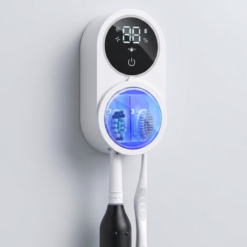 Sterilizator UV Portabil pentru 2 Periute de Dinti BeGenius ®, Suport Periute Dinti Inteligent cu Functie — detaliu vizual 2