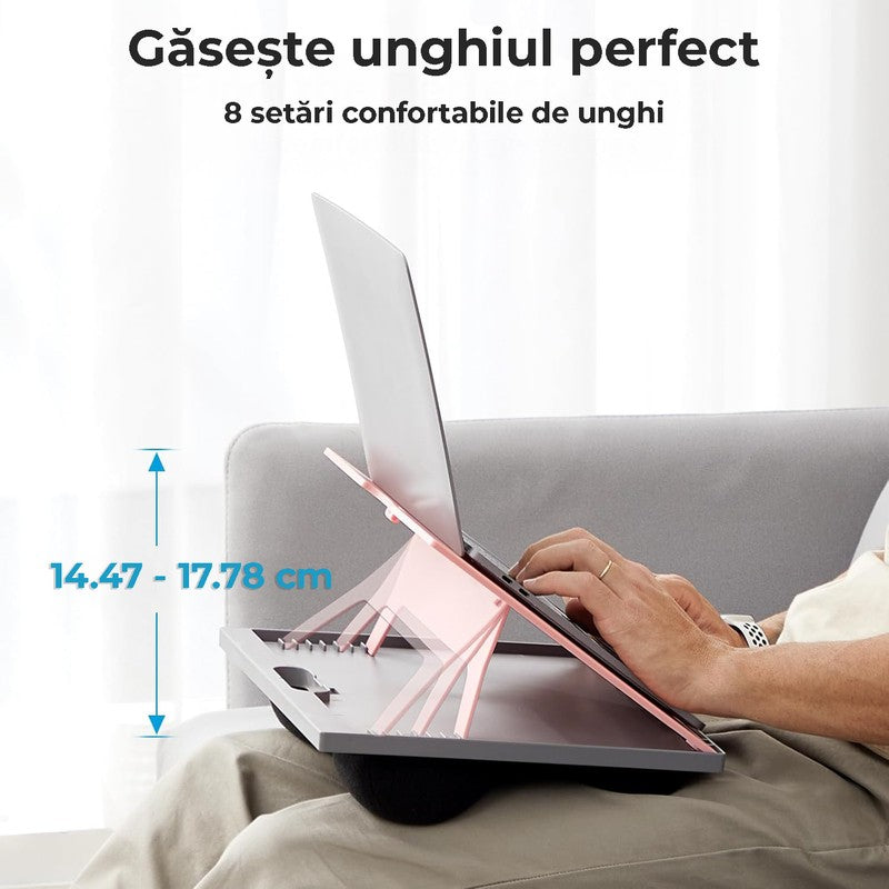 NextWave® Masa laptop reglabila cu perna – 9 unghiuri ajustabile, suport pentru laptop pana la 15 "6", mou — detaliu vizual 2