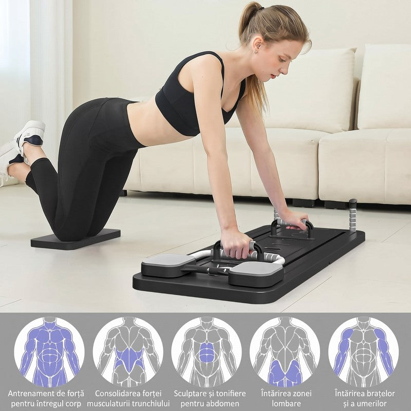 Placă Pilates Reformer 5 în 1 NextWave®️, aparat pliabil pentru antrenament complet și tonifierea corpului — detaliu vizual 2
