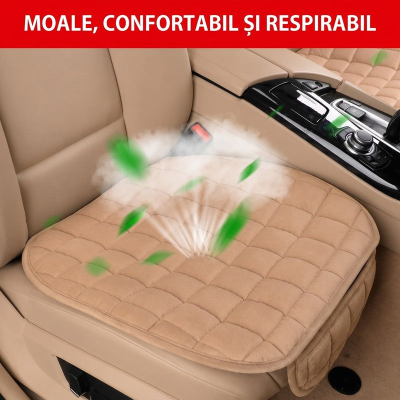 Husa scaun auto universala NextWave®️, ofera protectie pentru sezut scaun fata, design elegant cu buzunar — detaliu vizual 2