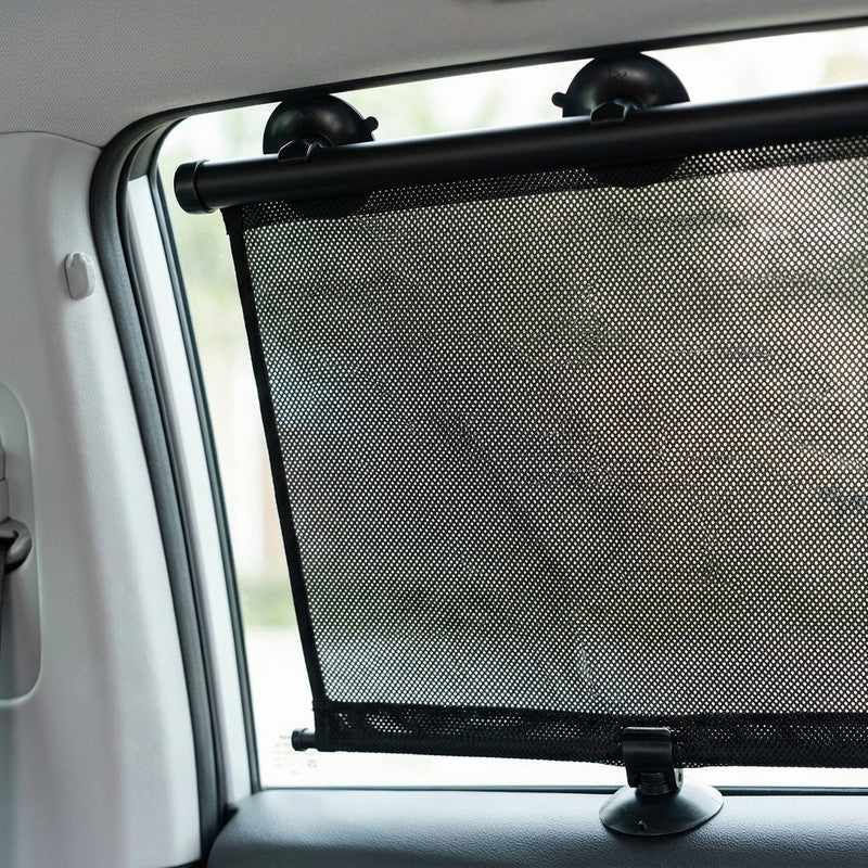 Set 2 parasolare auto retractabile NextWave®, pentru geamuri laterale, blocheaza razele solare, reduc cald — detaliu vizual 2