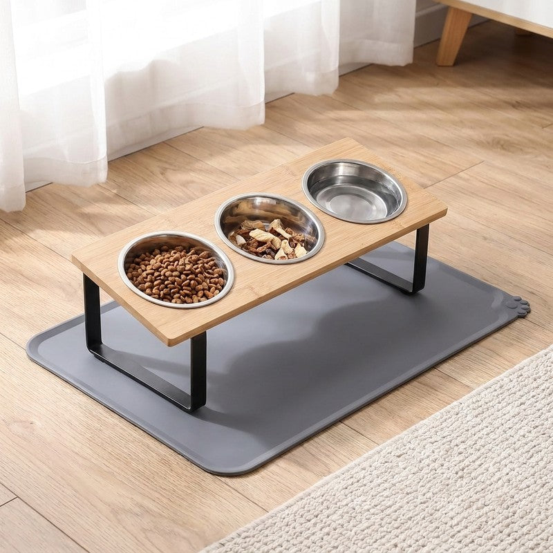 Set 3 boluri inaltate pentru pisici NextWave®️, suport inclinat la 15° anti-voma, 3 recipiente detasabile — detaliu vizual 3