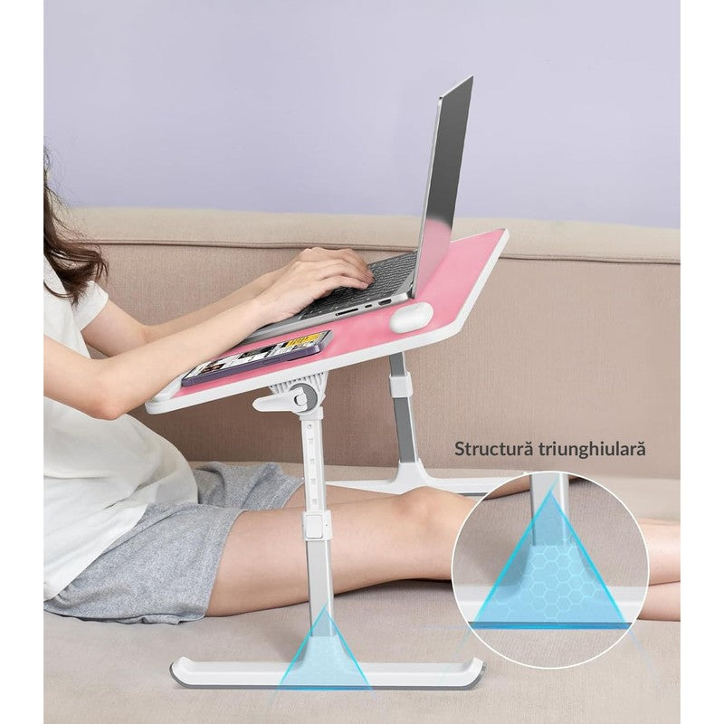 Masa pliabila pentru Laptop NextWave®️, pentru birou, pat sau canapea, 5 niveluri de inaltime si 4 unghiur — detaliu vizual 3
