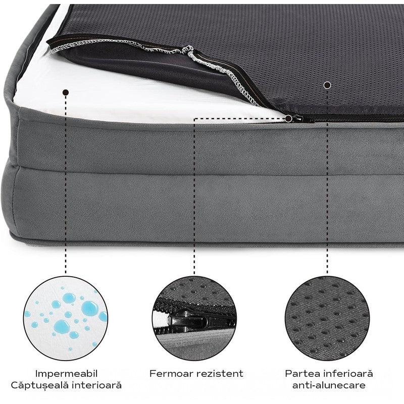 Pat Ortopedic Tip Canapea pentru Caini, Ultra Confortabile pentru Caini de Talie Foarte Mare, Pat Respirab — detaliu vizual 3
