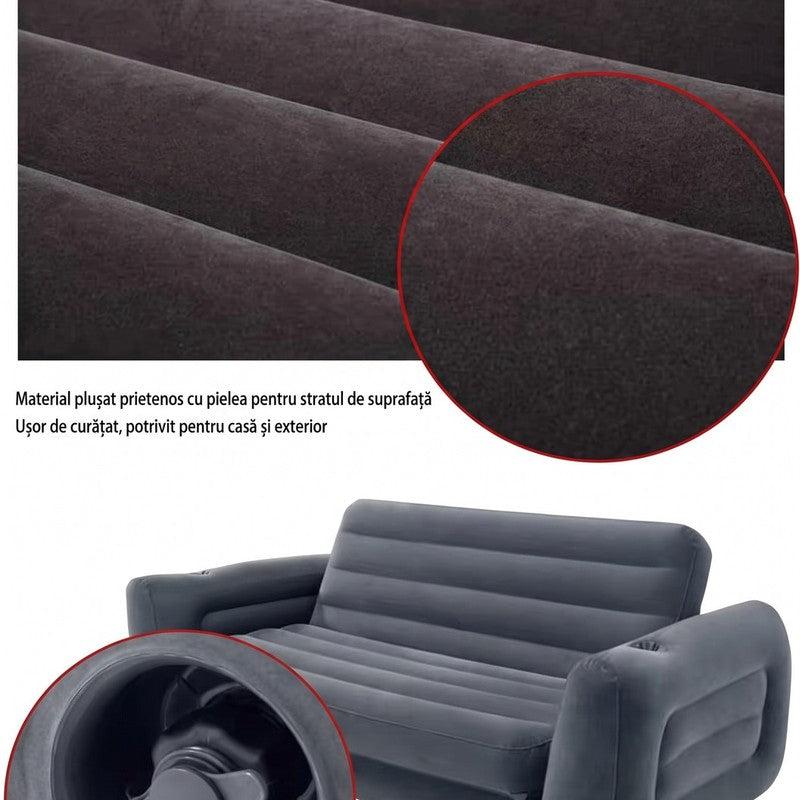 Canapea gonflabilă extensibilă NextWave®️, fotoliu dublu 2 în 1, spătar ergonomic cu susținere lombară, su — detaliu vizual 3