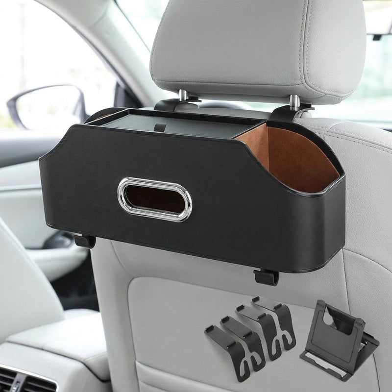Organizator spatar auto NextWave®️, suport multifunctional cu buzunar pentru tableta, 2 suporturi de pahar — detaliu vizual 3