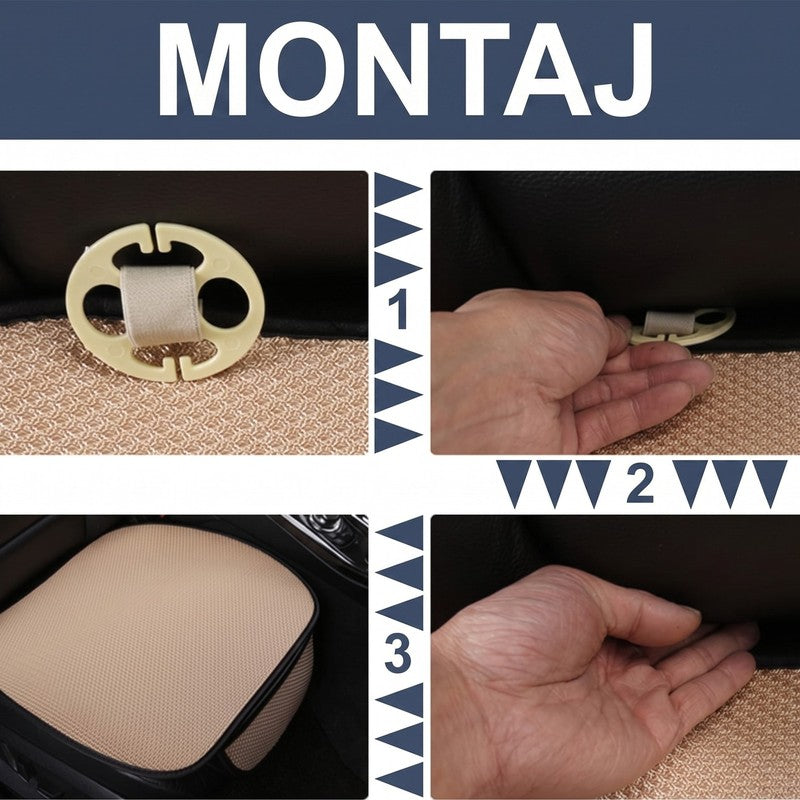 Set 3 huse pentru scaune auto NextWave®️, protecție la pete și uzură, confort ridicat, buzunare frontale, — detaliu vizual 3
