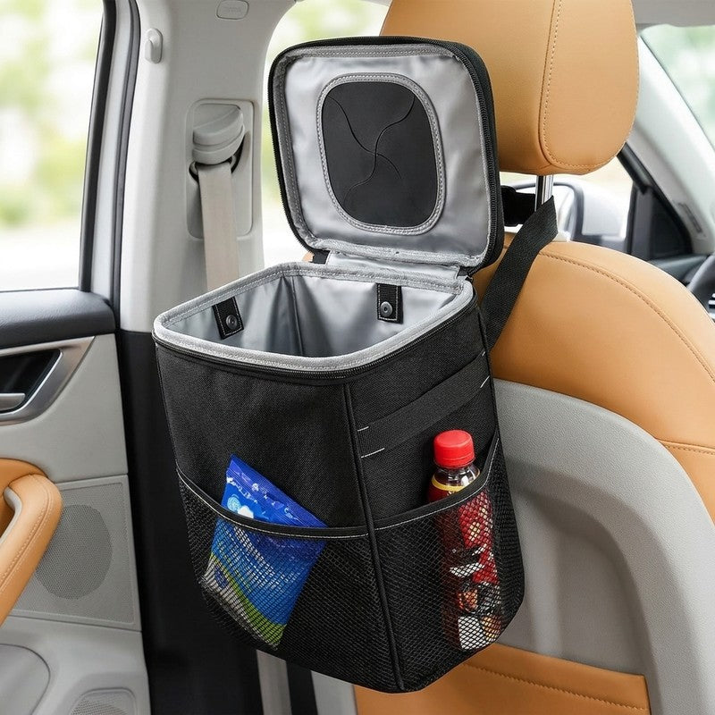 Cos de gunoi auto NextWave®, pliabil si impermeabil, capacitate 7, 6 L, curea reglabila pentru tetiera sau — detaliu vizual 3