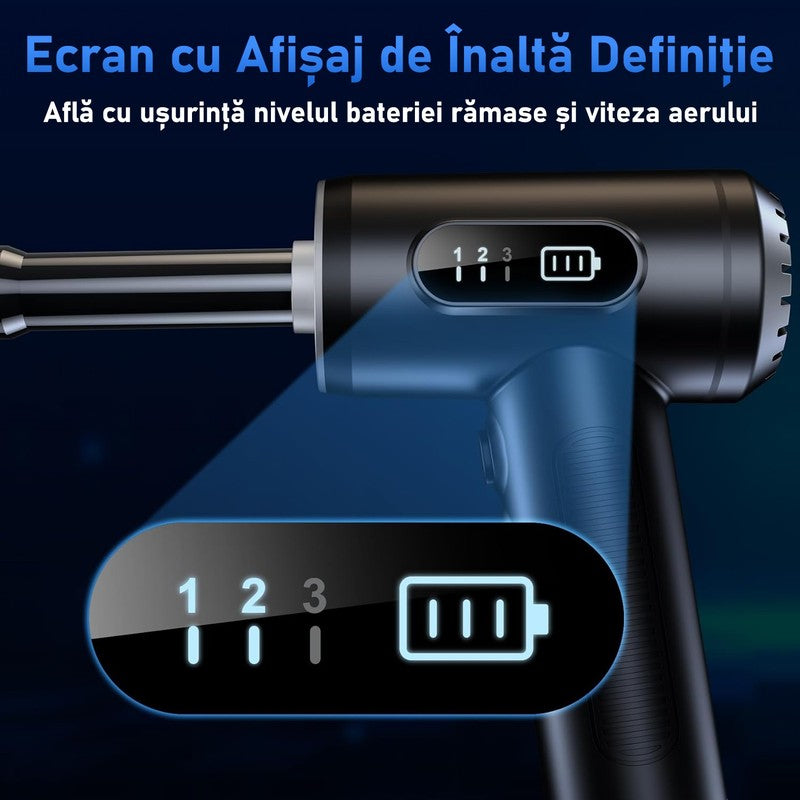 Suflanta aer si Aspirator fara Fir, 2-1 cu Acumulat, pentru Indepartare Praf PC, Par de animale, Tastatura — detaliu vizual 3
