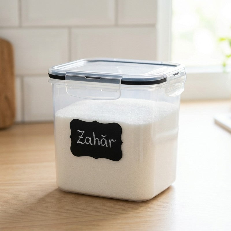 Set 8 cutii depozitare alimente NextWave® – plastic alimentar transparent fara BPA, inchidere ermetica cu — detaliu vizual 3