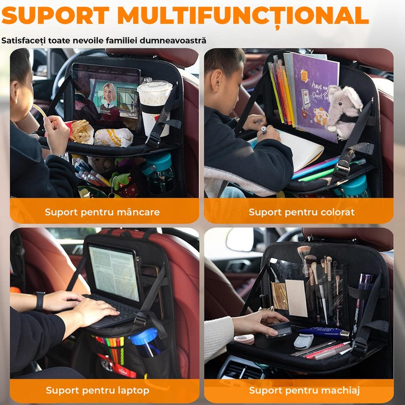 Husa spatar scaun auto NextWave®️, husa protectoare impermeabila pentru scaune, tava pliabila tip masa pen — detaliu vizual 3