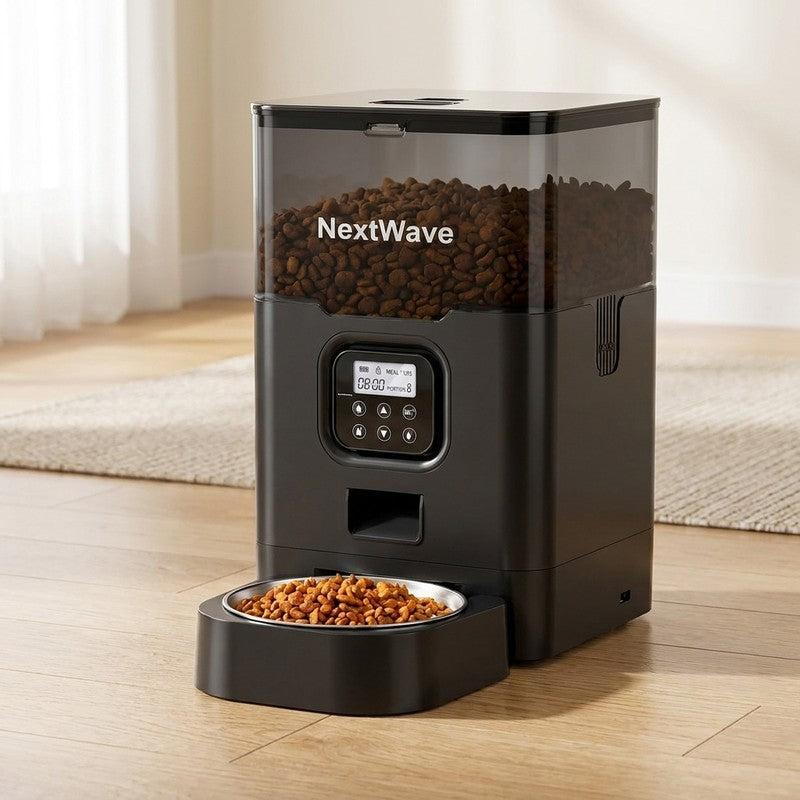 Hranitor Automat Digital Pisici si Caini NextWave®, Dispenser 4L, Rezervor Transparent, Mesaj Vocal Person — detaliu vizual 3