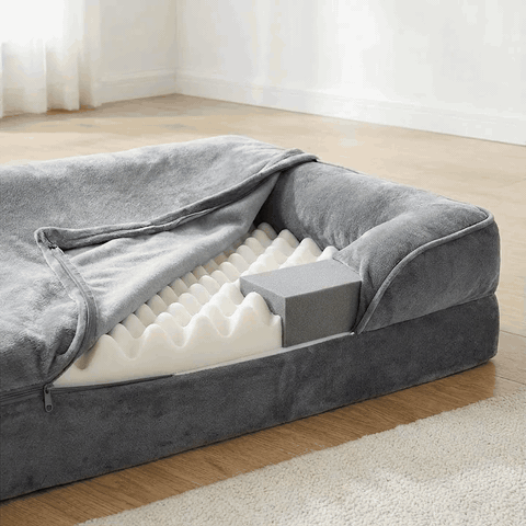 Pat Ortopedic Tip Canapea pentru Caini, Ultra Confortabile pentru Caini de Talie Foarte Mare, Pat Respirab — detaliu vizual 4