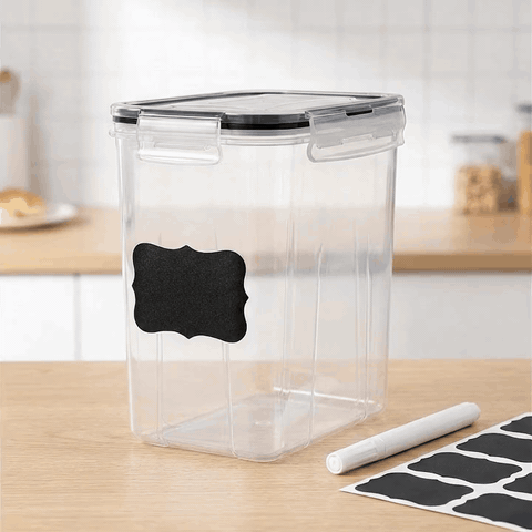 Set 24 cutii depozitare alimente NextWave® – plastic alimentar transparent fara BPA, capace etanse cu garnitura, 4 dimensiuni