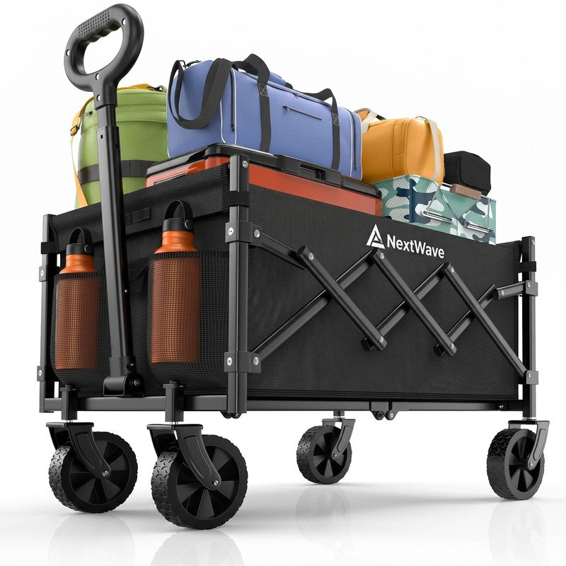 Cărucior pliabil utilitar NextWave®️, capacitate mare de încărcare 99,8 kg, roți pivotante la 360° pentru — detaliu vizual 4