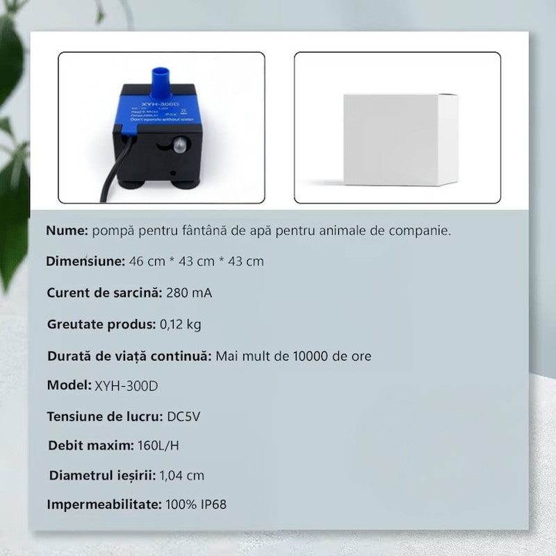 Pompa de apa pentru dispenser apa automat NextWave®, tip fantana pentru caini si pisici, compartibila cu f — detaliu vizual 4