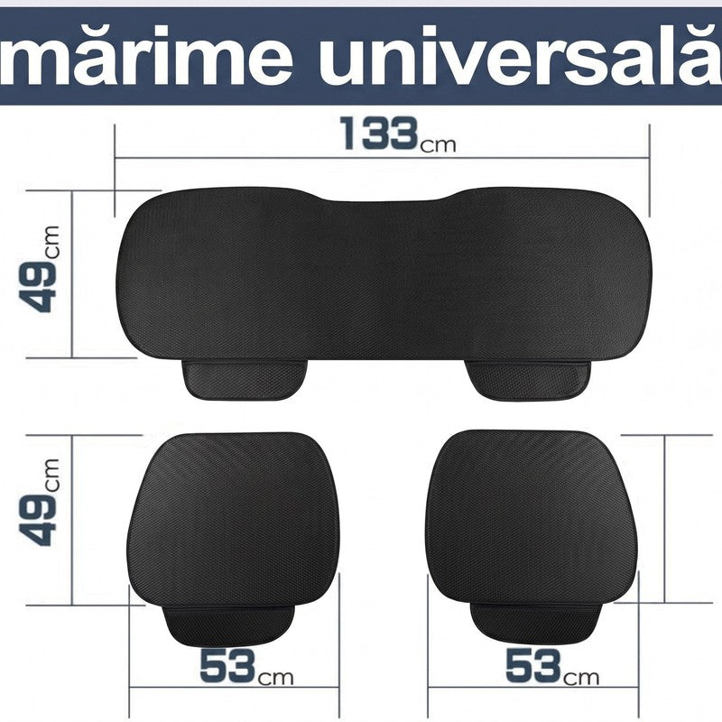 Set 3 huse scaune auto NextWave®️, protectie impotriva petelor si zgarieturilor, buzunar frontal depozitar — detaliu vizual 4