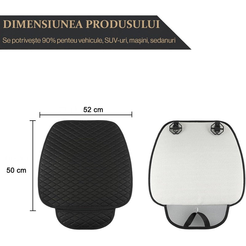 Husa scaun auto universala NextWave®️, ofera protectie pentru sezut scaun fata, design elegant cu buzunar — detaliu vizual 4