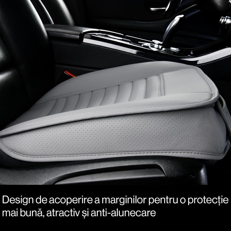 Husa scaun auto NextWave®️, universala, 53 x 53 cm, ofera protectie pentru sezut scaun fata, piele PU, ant — detaliu vizual 4