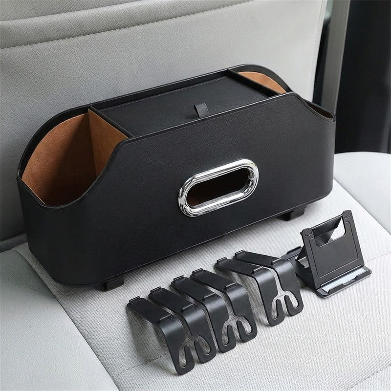 Organizator spatar auto NextWave®️, suport multifunctional cu buzunar pentru tableta, 2 suporturi de pahar — detaliu vizual 4