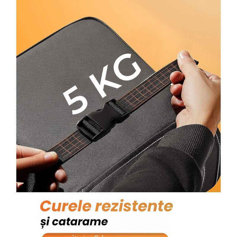 Cos de gunoi auto NextWave, pliabil cu capac, impermeabil, Negru, 14x20x26cm — detaliu vizual 4