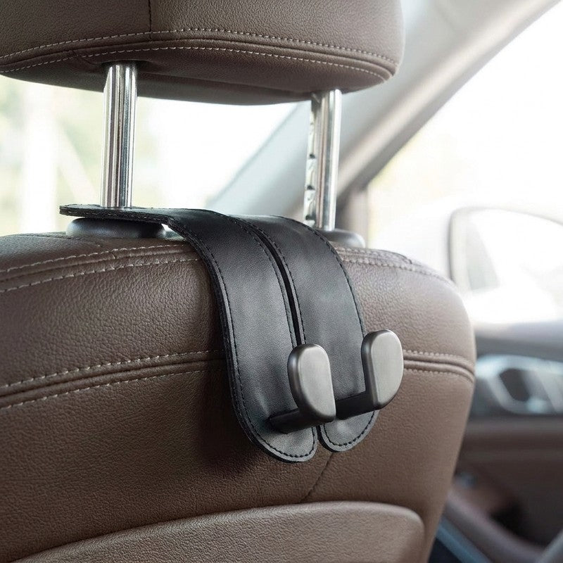 Set 2 carlige auto duble pentru tetiera NextWave®, pentru genti, sacose, haine si accesorii, aliaj de alum — detaliu vizual 4