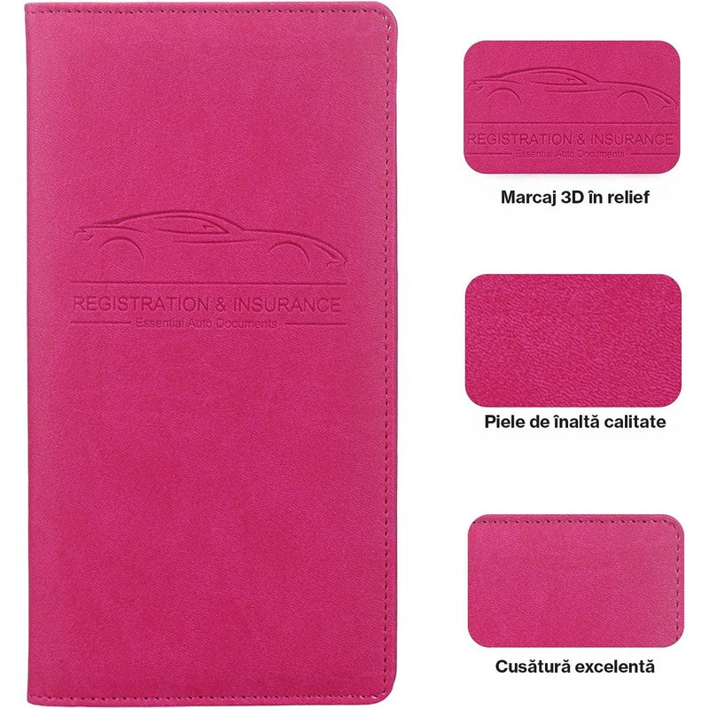 Organizator documente auto NextWave®️, port-document pentru inmatriculare si asigurare, mapa pliabila cu b — detaliu vizual 4