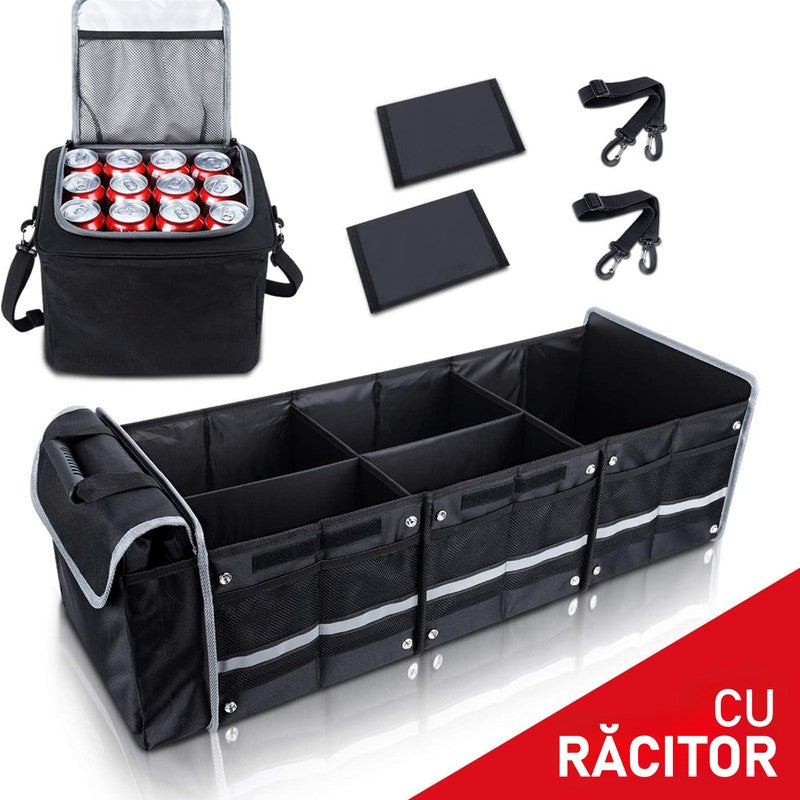 Organizator portbagaj auto cu Geanta Termica NextWave®️ si chingi de ancorare, Multifunctional, Pliabil, 6 — detaliu vizual 4