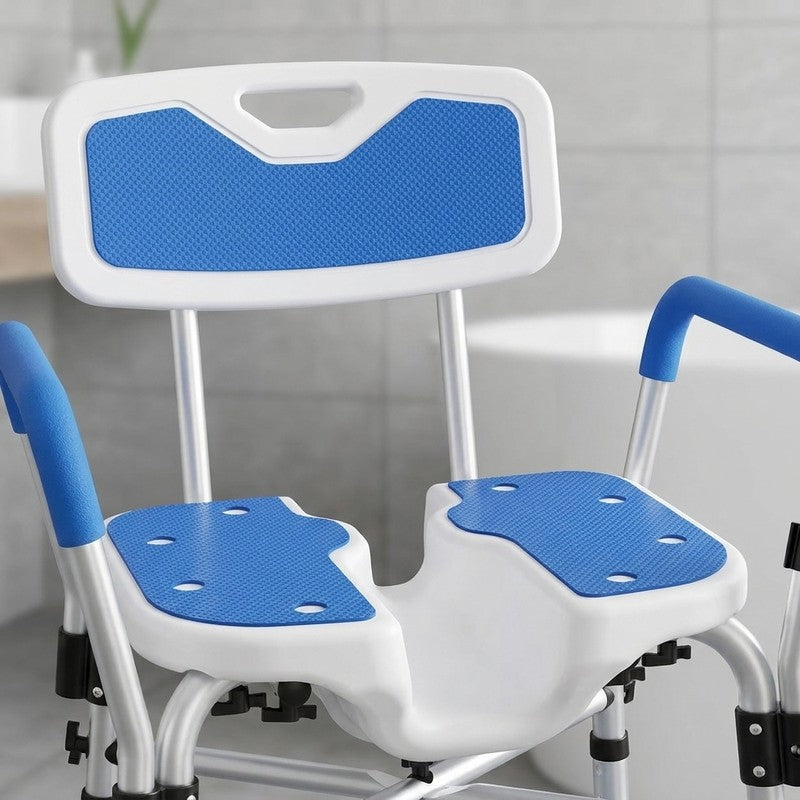Scaun de dus NextWave®, reglabil pe inaltime, cu spatar, cotiere si sezut moale captusit cu EVA, scaun de — detaliu vizual 4