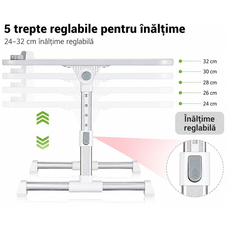 Masa Laptop Pliabila NextWave®, Ventilator Racire USB, Inclinare Ajustabila, Suport Reglabil pentru Pat si — detaliu vizual 4