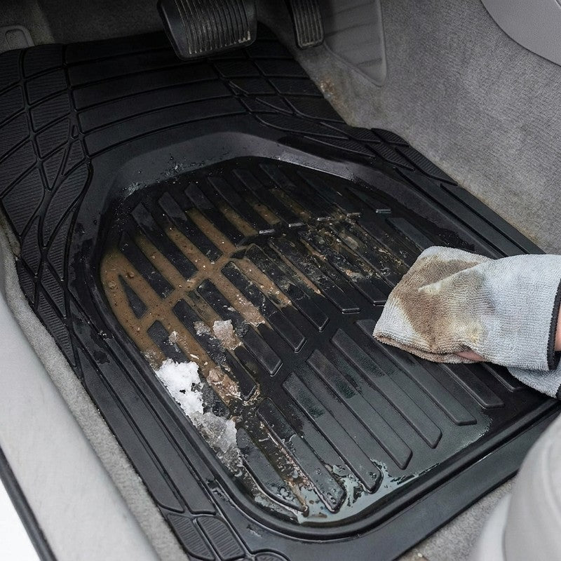 Set covorase auto NextWave®, din cauciuc flexibil impermeabil, margini inalte pentru retinerea apei, noroi — detaliu vizual 4