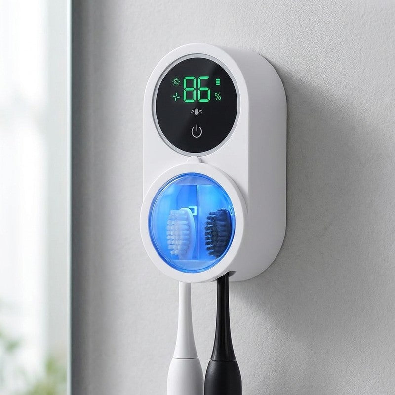 Sterilizator UV Portabil pentru 2 Periute de Dinti BeGenius ®, Suport Periute Dinti Inteligent cu Functie — detaliu vizual 4
