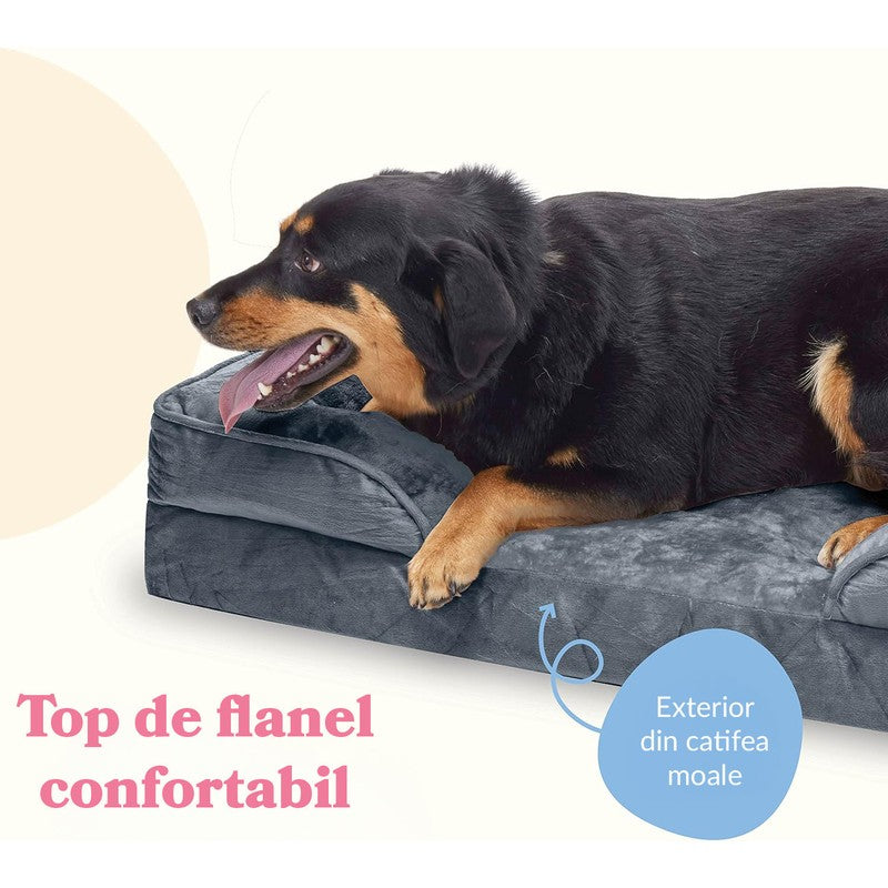 Pat Ortopedic Tip Canapea pentru Caini, Ultra Confortabile pentru Caini de Talie Foarte Mare, Pat Respirab — detaliu vizual 4