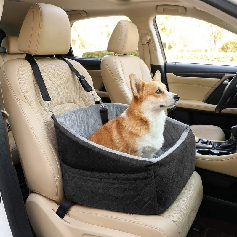 Scaun auto NextWave® pentru caini, detasabil si lavabil, pentru animale de pana la 13,6 kg, cu lesa de sigu — beneficii cheie