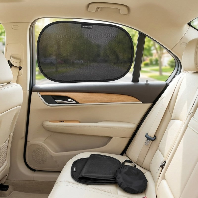 Parasolar auto NextWave® pentru geam lateral, set 2 bucati, protectie UV certificata UPF 50+, blocheaza 98, — beneficii cheie