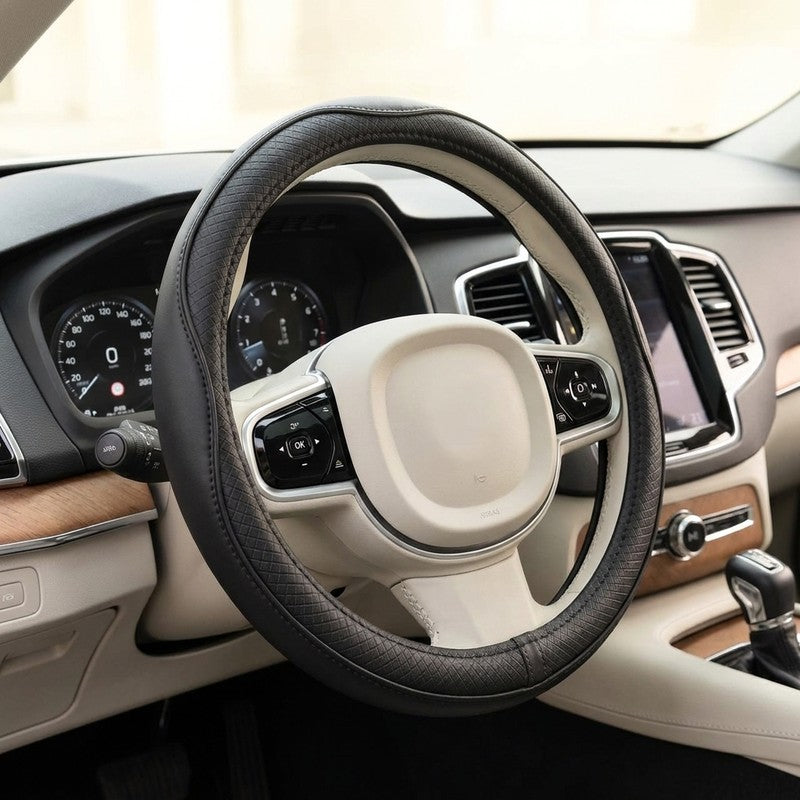 Husa volan auto NextWave®, din piele ecologica din microfibra, captuseala interioara antiderapanta, cusatur — beneficii cheie
