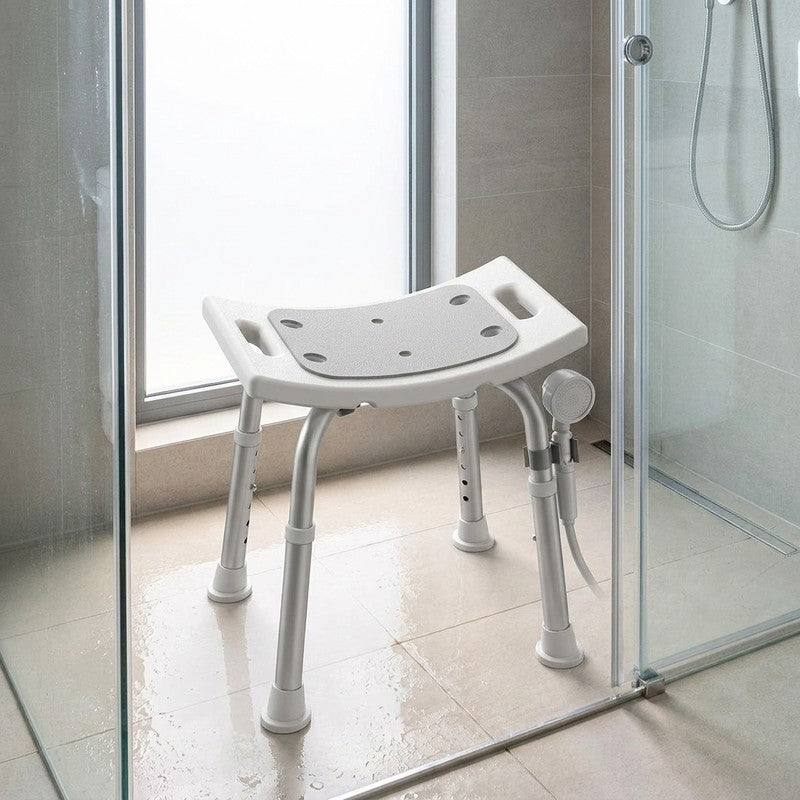 Scaun de dus NextWave® pentru baie si cada, reglabil pe inaltime, cadru rezistent din aluminiu, sezut confo — beneficii cheie