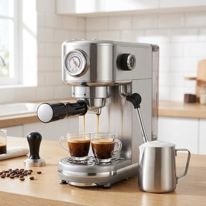 Espressor profesional NextWave® 20 bari, 1350W, rezervor 1.3L, din otel inoxidabil, spumator lapte integrat — beneficii cheie