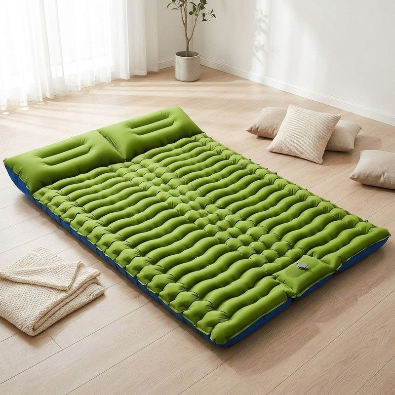 Saltea gonflabilă de camping dublă NextWave®️, pompă de picior integrată pentru umflare rapidă, perne încor — beneficii cheie