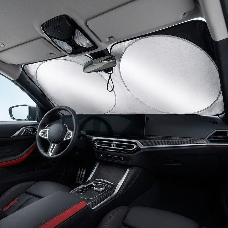 Parasolar auto NextWave® pentru parbriz, material reflectorizant 280T, protectie UV pana la 99%, design pli — beneficii cheie