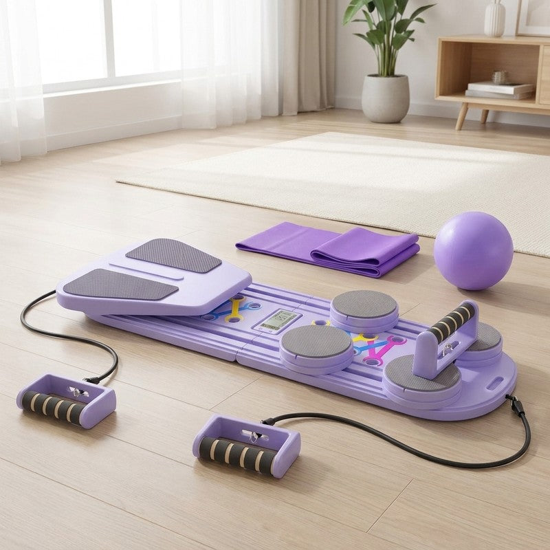 Placa Pilates multifunctionala NextWave®️, set reformer 6 in 1 pliabil pentru abdomen si sculptarea corpulu — beneficii cheie