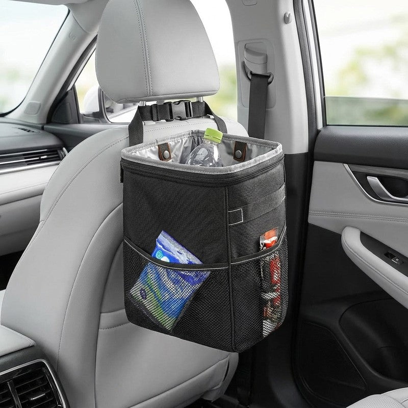 Cos de gunoi auto NextWave, pliabil cu capac, impermeabil, Negru, 14x20x26cm — beneficii cheie