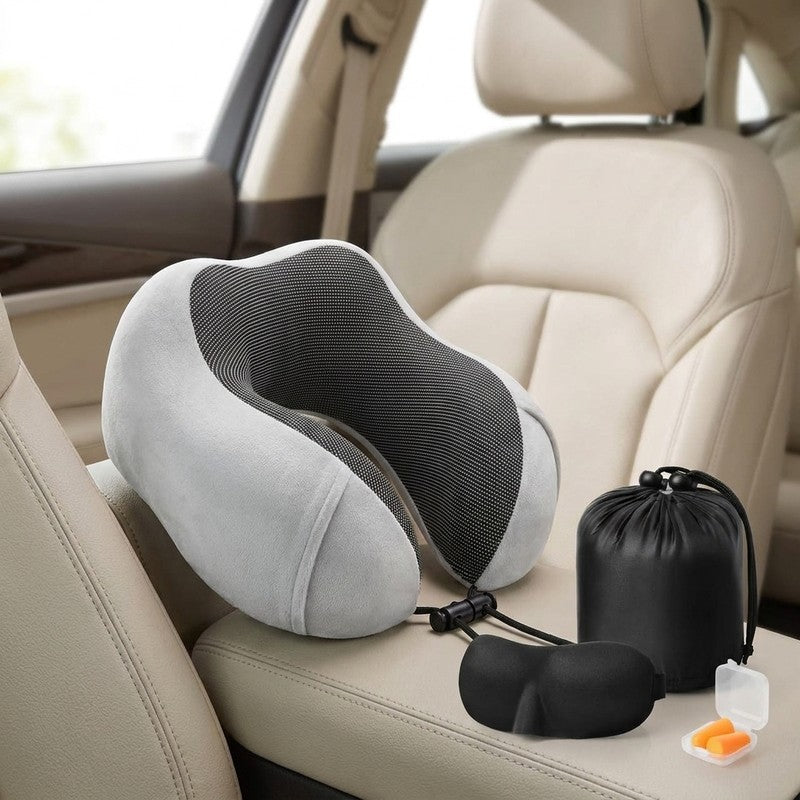Pernă de călătorie pentru gât NextWave®️, suport ergonomic 360° pentru cap și bărbie, cataramă reglabilă, i — beneficii cheie