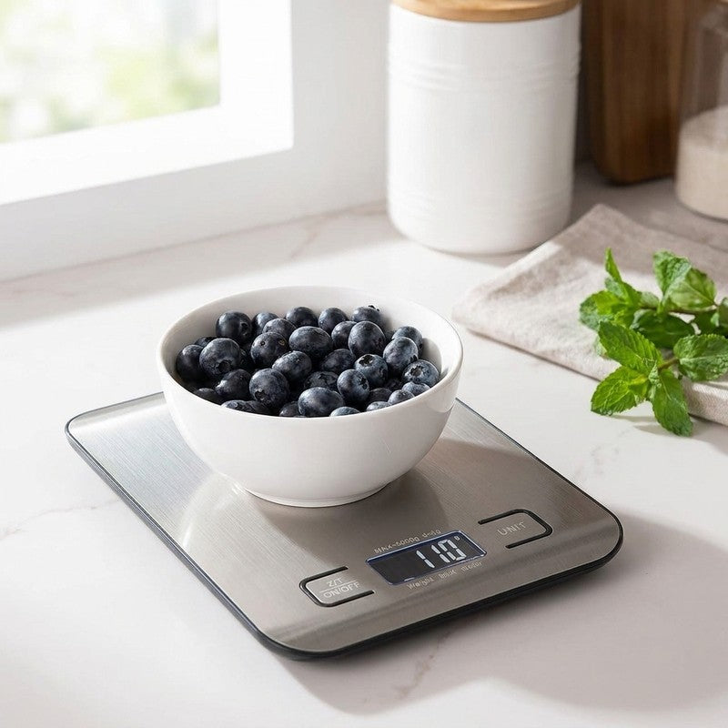 Cantar de bucatarie digital NextWave® din otel inoxidabil 304 – capacitate 5 kg cu precizie de 1 g, display — beneficii cheie