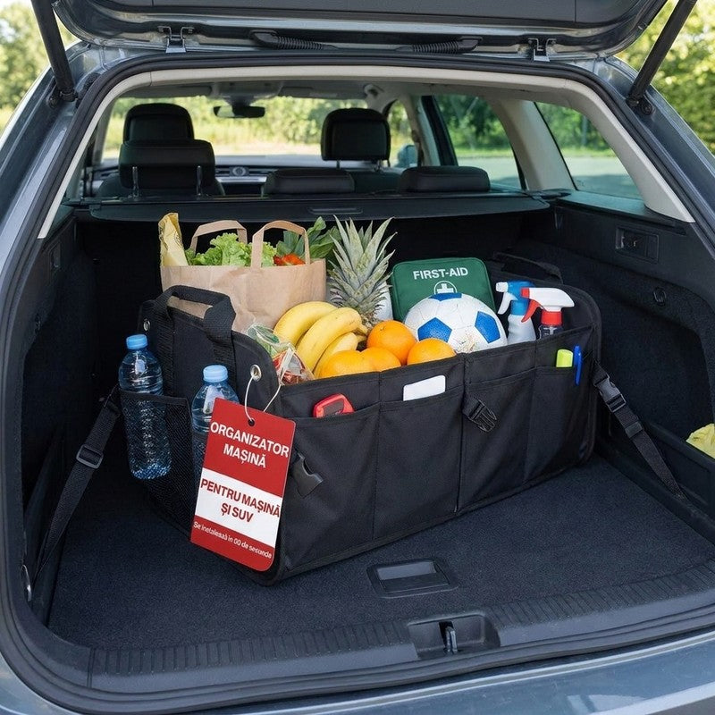 Organizator portbagaj auto pliabil NextWave, compartimentare personalizabila, 53x34cm — beneficii cheie