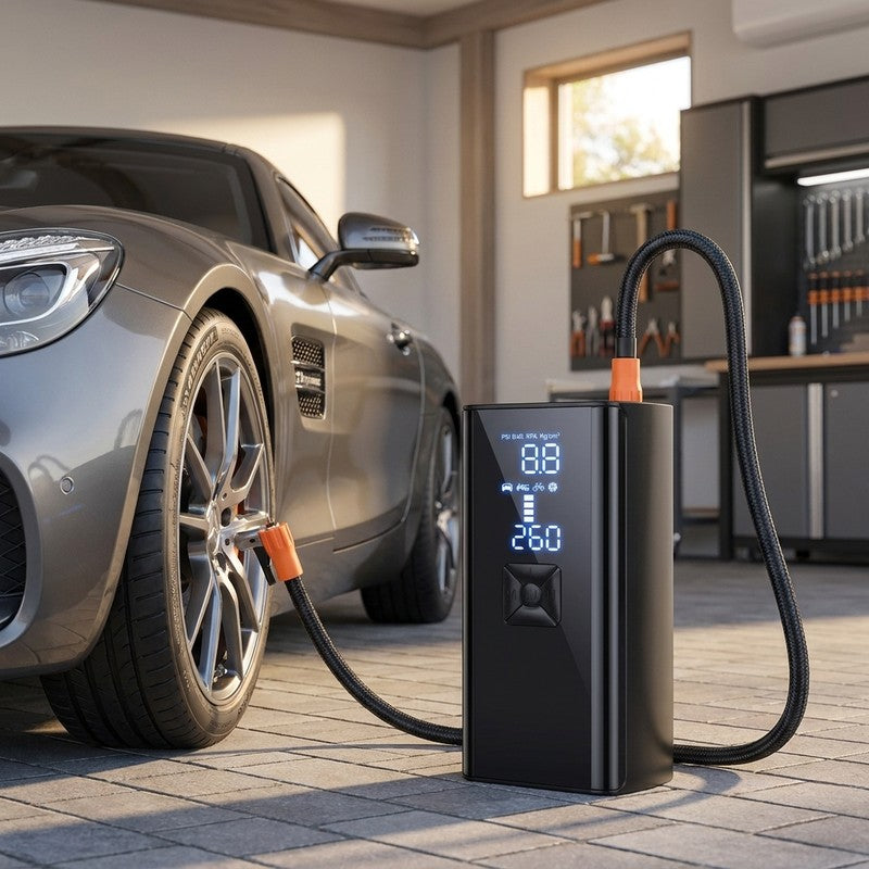 Compresor Auto Portabil Digital NextWave cu accumulator, baterie 6000mAh, pentru Anvelope Auto, Motociclete — beneficii cheie