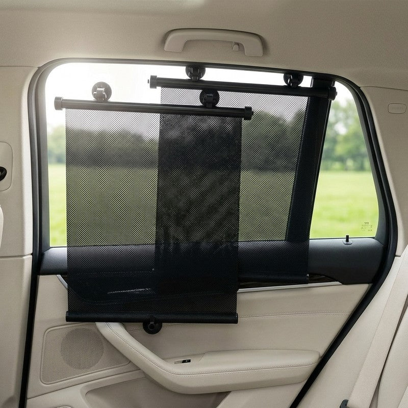 Set 2 parasolare auto retractabile NextWave®, pentru geamuri laterale, blocheaza razele solare, reduc caldu — beneficii cheie