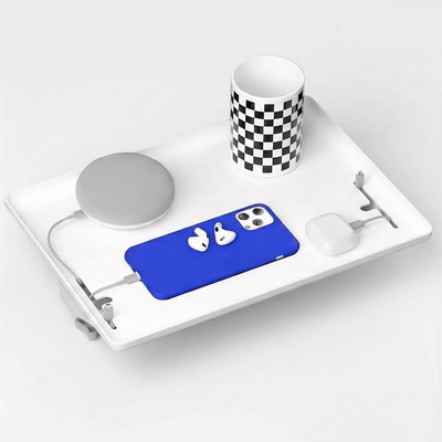 Raft pentru pat NextWave®️, cu suport pentru telefon, tableta si obiecte, incarcator, prindere incorpor — problemă și soluție